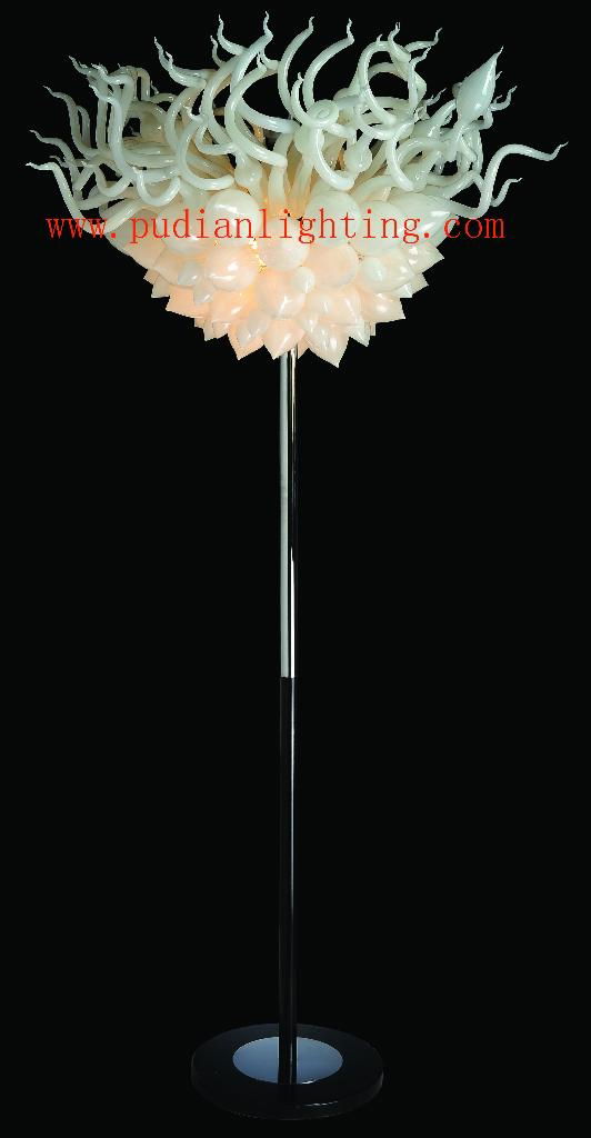 Hand blown glass tall lamp , floor lamp / PD1109