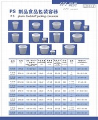 PS plastic foodstuff packing containers