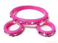 Rhinestone Resin Bangle&Resin Earrings 2