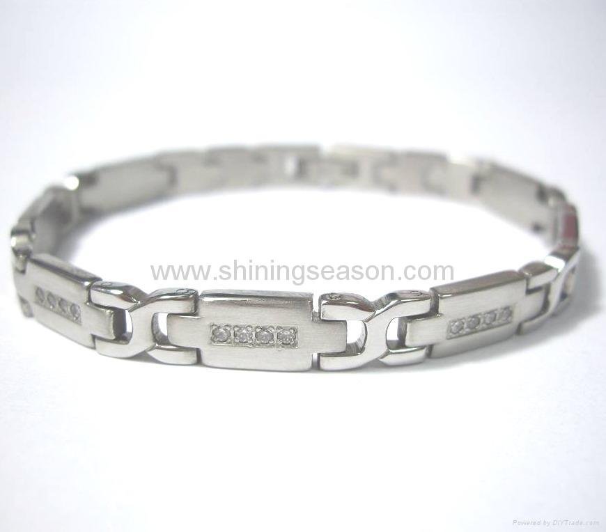 Magnetic S.steel bracelets with Zirconia 3
