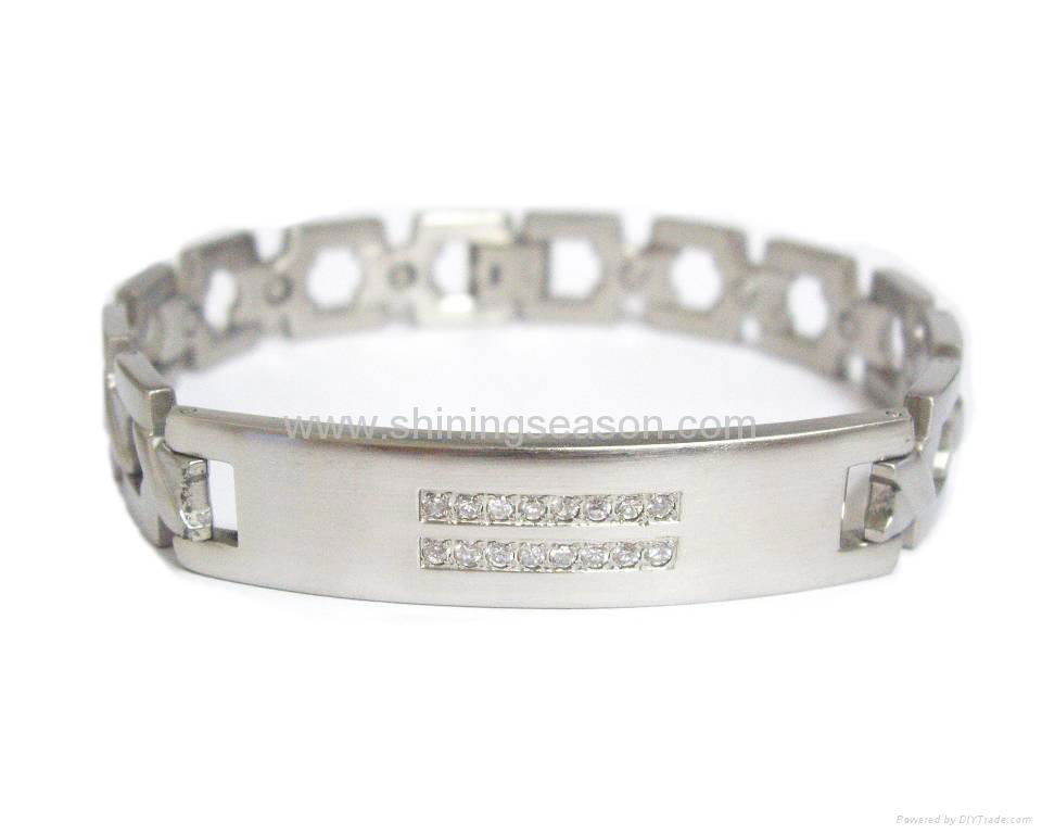 Magnetic S.steel bracelets with Zirconia 5