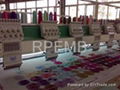 Multi head flat embroidery machine