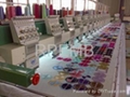 Multi head flat embroidery machine