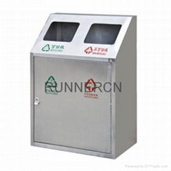 customer printed stainless steel trash bin ,ash-bin (XS-908)