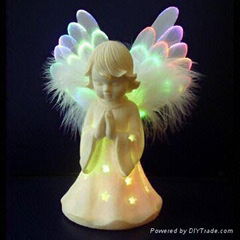 7-inch Fiber Optic Angel, Powered by Button Battery