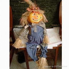 32 Inches Fiber Optic Scarecrow, Made of Fabric