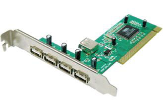5 Port USB 2.0 Hi-Speed Host PCI Adapter Card (4 External & 1 Internal ports)