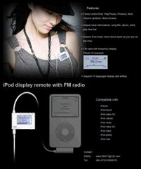 iPod display remote with FM radio