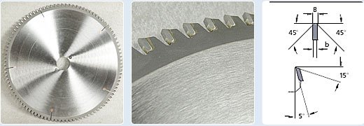 carbide-tipped sawblade for NF-metals positive