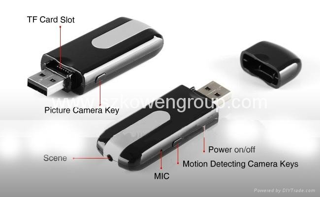 USB Style Spy Camera with Motion Detector /HD spy camera/Mini spy USB camera 2
