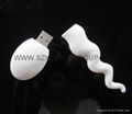 White Sexy Sperm 8GB USB 2.0 Flash pollywog Stick Pen USB Drive White tadpole 1