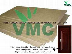 Vermiculite board for firedoor core