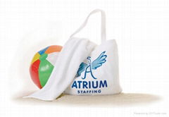 Beach tota bag with reactive printing