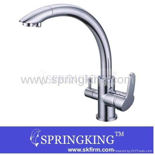 Kitchen Tri-Flow Brass Faucet Sink Tap  2