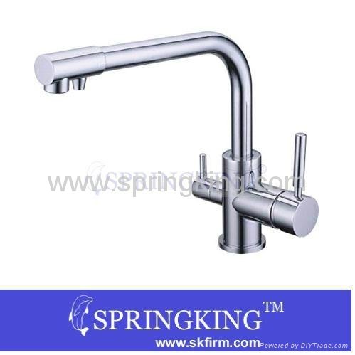 Kitchen Tri-Flow Brass Faucet Sink Tap  3