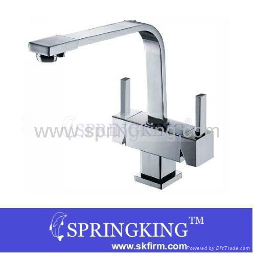 Kitchen Tri-Flow Brass Faucet Sink Tap  5