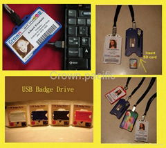 Badge holder with build in SD card reader
