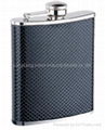 Covering Bonoded Leather S/S Hip Flask