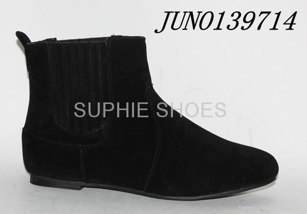 female PU Suede short boots casual 4 season flat boots 4