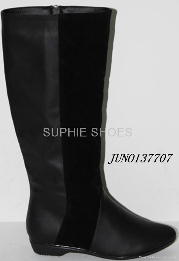 popular lady flat boots dress shoes over knee high boots 2