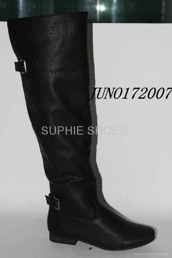 popular lady flat boots dress shoes over knee high boots 3