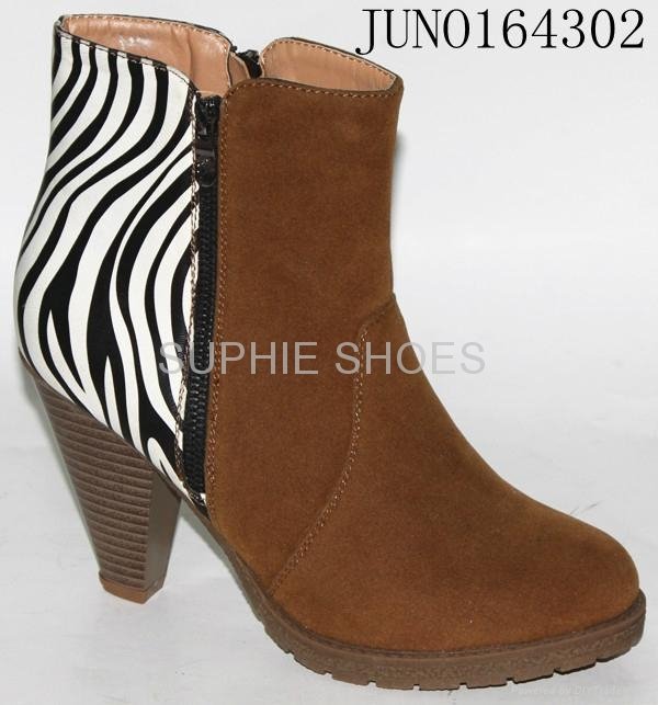 Zebra print high heels ladies dress shoes Ankle Boots