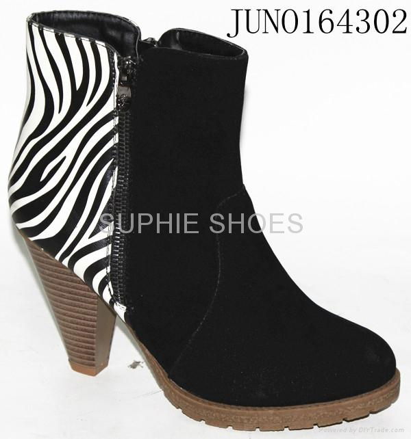 Zebra print high heels ladies dress shoes Ankle Boots 2