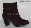 Women ankle boots tassel short boots thick heel 5