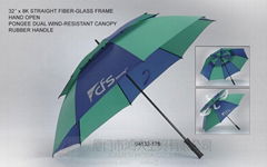 Straight Fiber-Glass Frame Golf Umbrella 