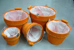 wooden buckets