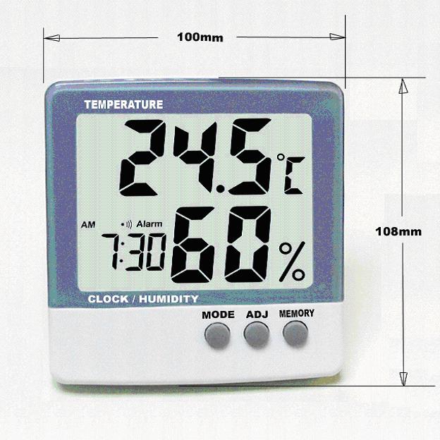 Digital thermometer & Hygrometer with clock