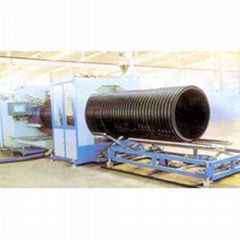 PE heavy-caliber  reinforced winding double wall corrugated pipe production line