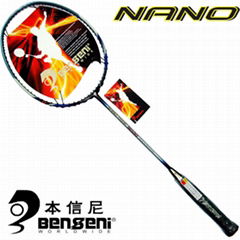 100% Graphite 3/4 one piece badminton racket