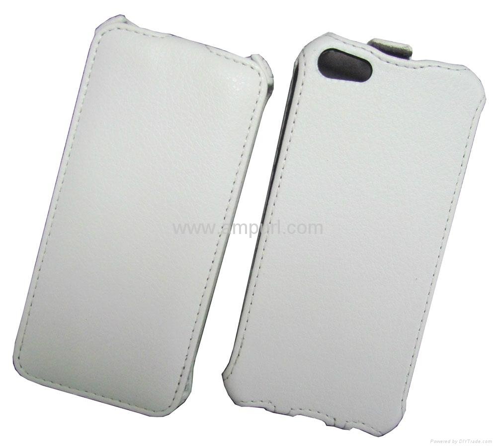 iphone5G-E03 hot shaping leather alloderm white case