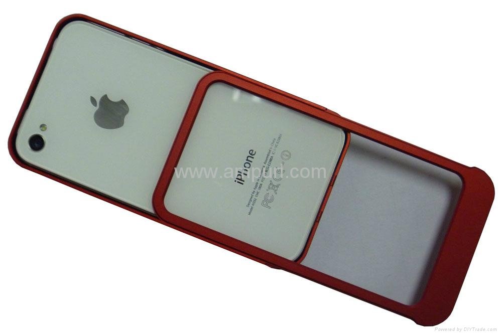 Aluminum case for iphone4G 0.5mm RED 2