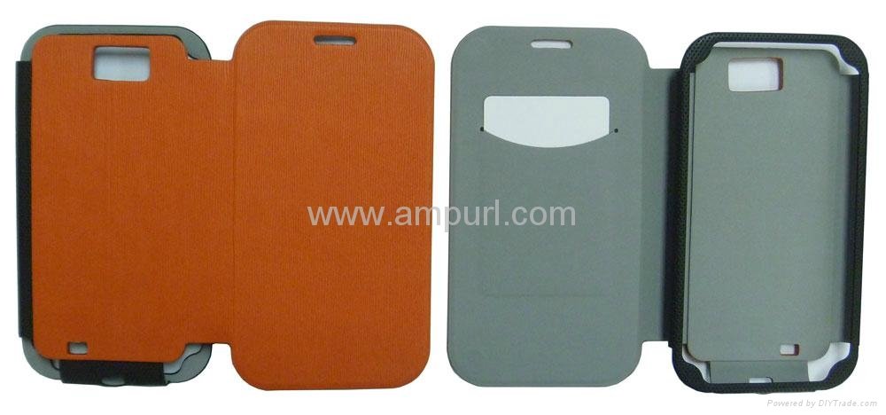 samsung N7100 FR-A hot shaping leather orange case 2