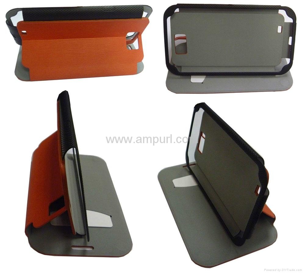 samsung N7100 FR-A hot shaping leather orange case 3