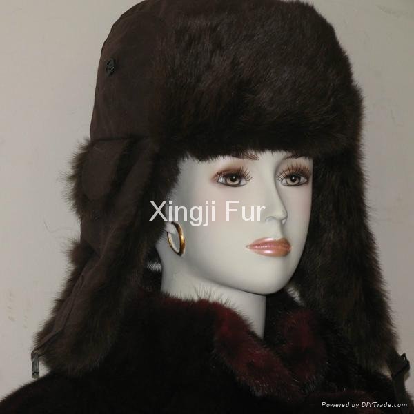 Genuine rabbit fur hat 2