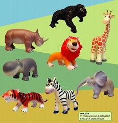 9" cartoon wild animals