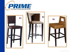 Rattan Bar  chair and stools