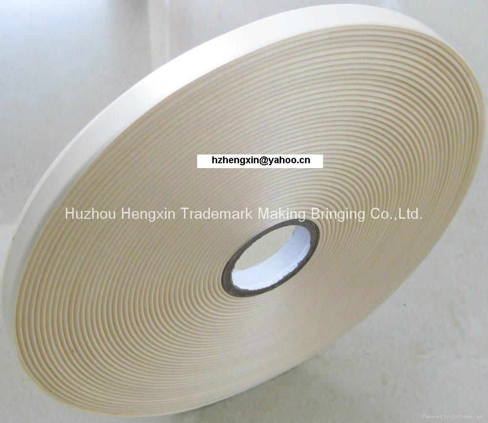 100% polyester ivory color woven edge satin ribbon