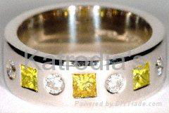 White diamond & Princess cut Diamond Ring