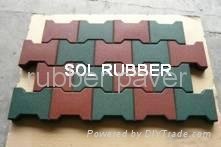 Dogbone rubber paver Interlock outdoor used tile