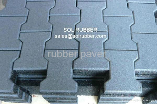 Dogbone rubber paver Interlock outdoor used tile 2