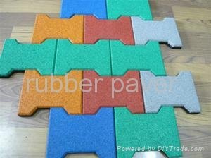 Dogbone rubber paver Interlock outdoor used tile 3