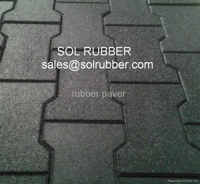 Dogbone rubber paver Interlock outdoor used tile 4