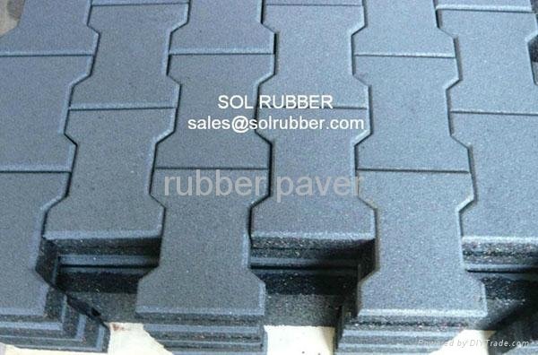 Outdoor rubber paver floor tile 