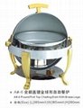 Round Roll Top Chafing dish With Brass Legs 3