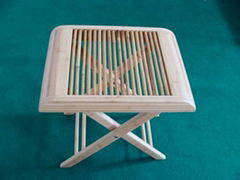 Bamboo Massage Stool (White)