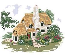 Cross-stitch finished products for Wall Hanging(Cottages )